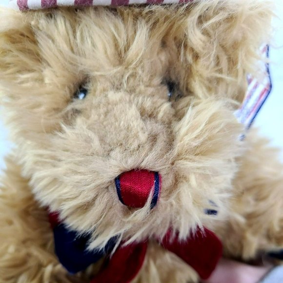 Dan Dee Americana Teddy Bear Boy Plush Brown 11" w Bow USA Patriotic 4th July - Picture 3 of 6